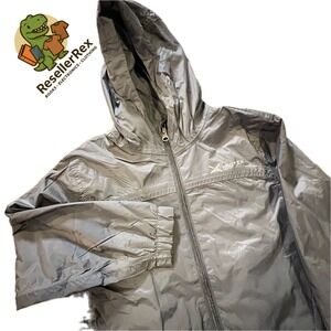 Arctix Kids Windbreaker Jacket Charcoal Grey Hooded Full Zip Mesh Lined XS 5K